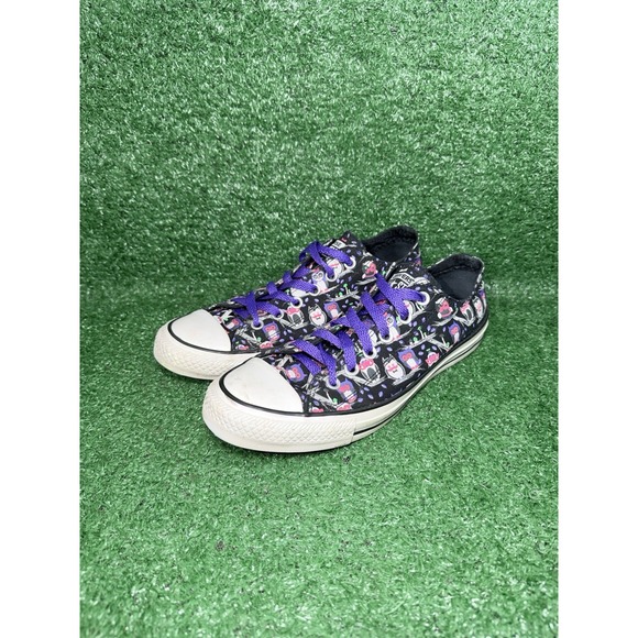 Converse Chuck Taylor All Star Black Purple Cartoon Owl AOP Shoe Sneaker Women 9 - Picture 3 of 9